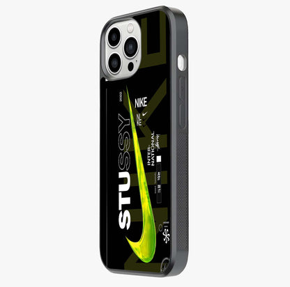 Neon Street Edition Glass Case photographed in natural light showing reflective finish and design depth.