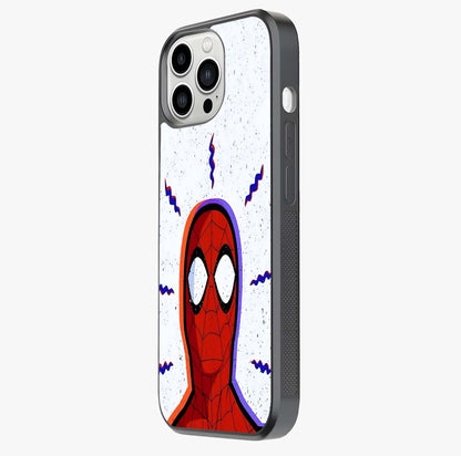 Omg Spiderman Glass Case photographed in natural light showing reflective finish and design depth.