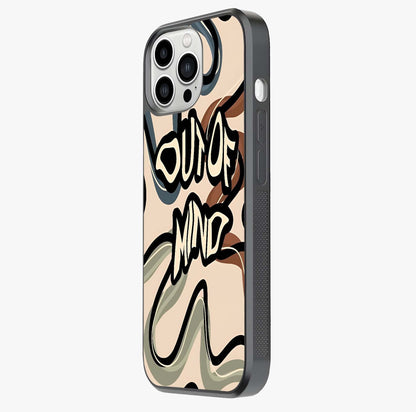 Out Of Mind Glass Case photographed in natural light showing reflective finish and design depth.