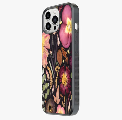 Petal Dream Tapestry Glass Case photographed in natural light showing reflective finish and design depth.