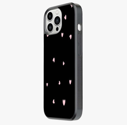 Pink Love Drops Glass Case photographed in natural light showing reflective finish and design depth.