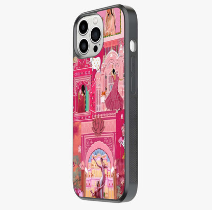 Pink Palace Muse Glass Case photographed in natural light showing reflective finish and design depth.