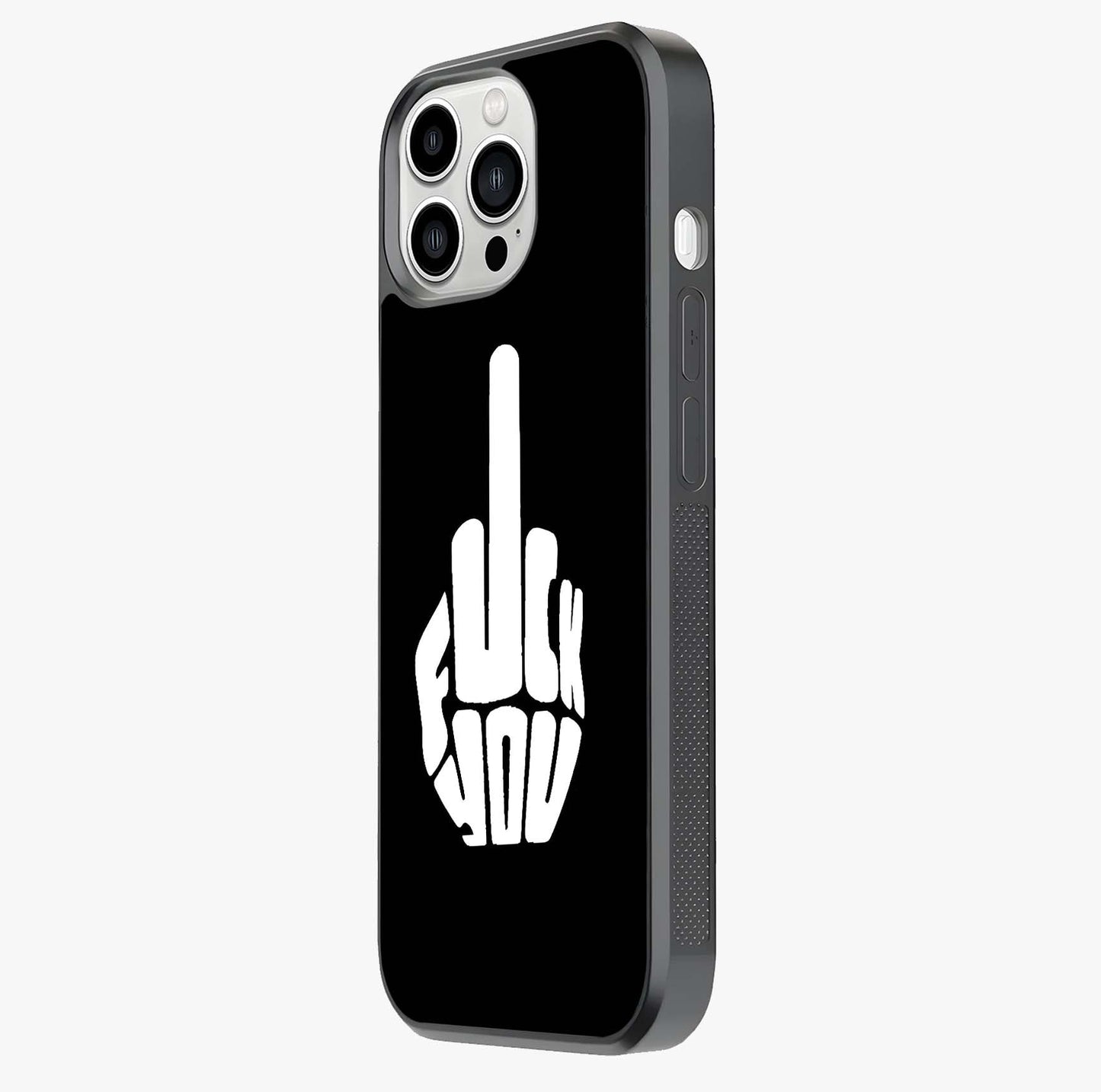 Rebel Mode On Glass Case photographed in natural light showing reflective finish and design depth.