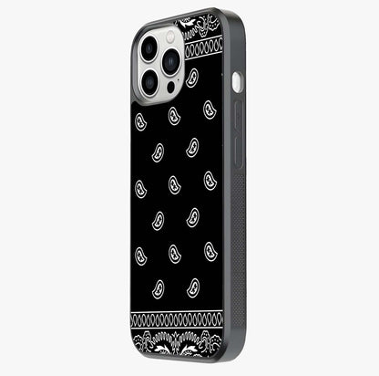 Retro Rebel Threads Glass Case photographed in natural light showing reflective finish and design depth.
