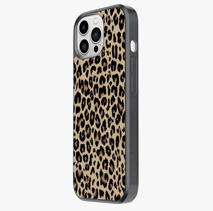 Savage Chic Pattern Glass Case photographed in natural light showing reflective finish and design depth.