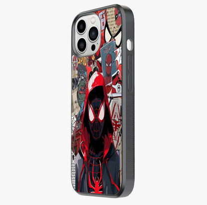 Spider Collage Street Glass Case photographed in natural light showing reflective finish and design depth.