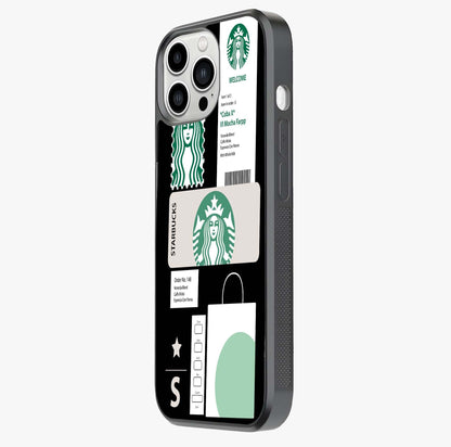 Starbucks Mocha Glass Case photographed in natural light showing reflective finish and design depth.