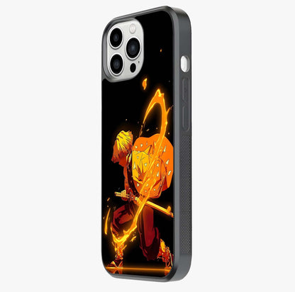 Thunder Flame Execution Glass Case photographed in natural light showing reflective finish and design depth.