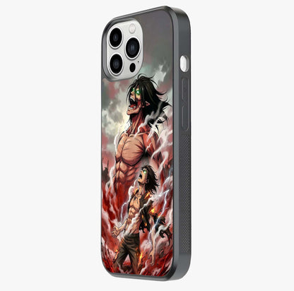 Titan Awakening Fury Glass Case photographed in natural light showing reflective finish and design depth.