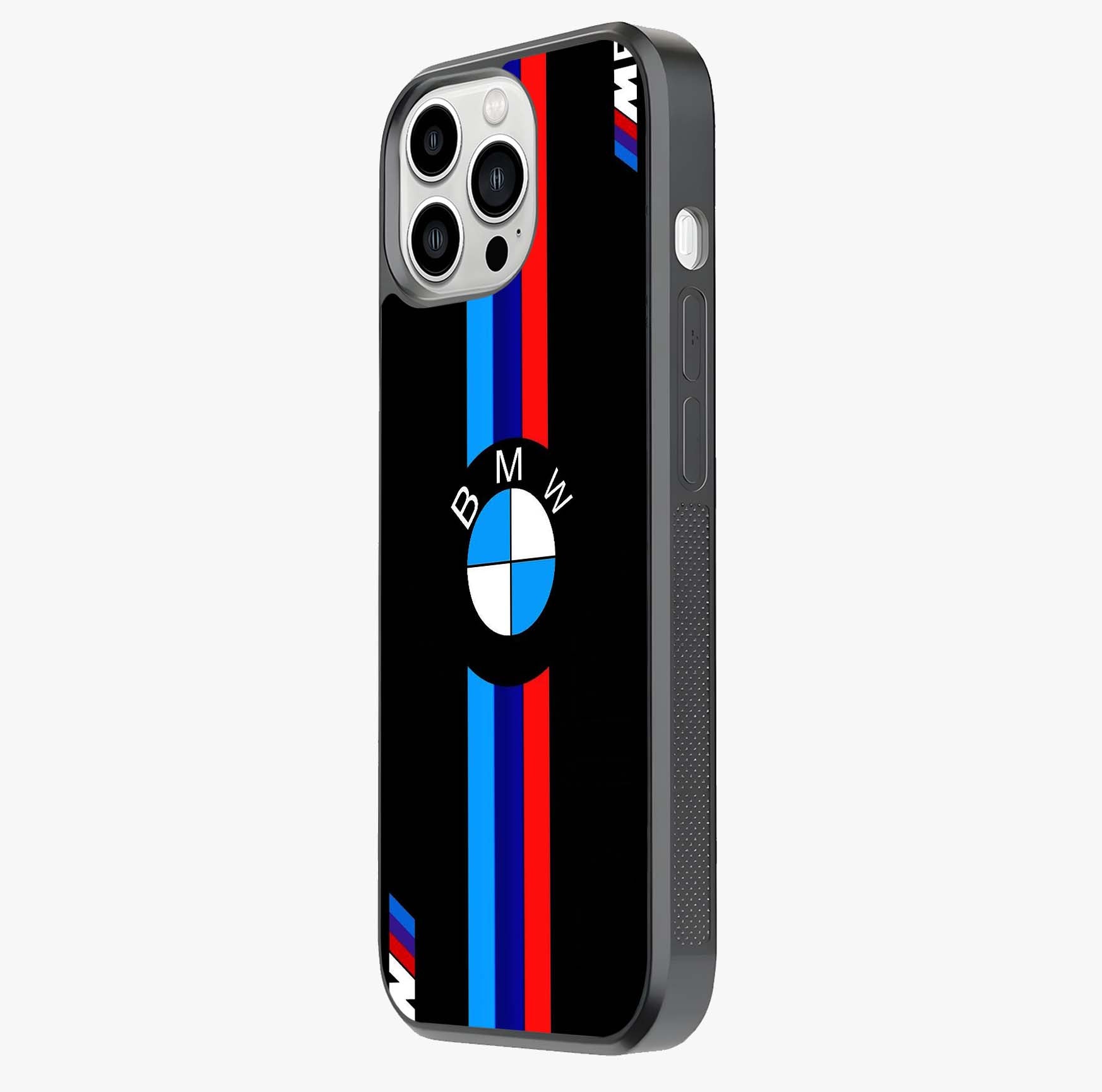 Turbo Bmw Beast Glass Case photographed in natural light showing reflective finish and design depth.