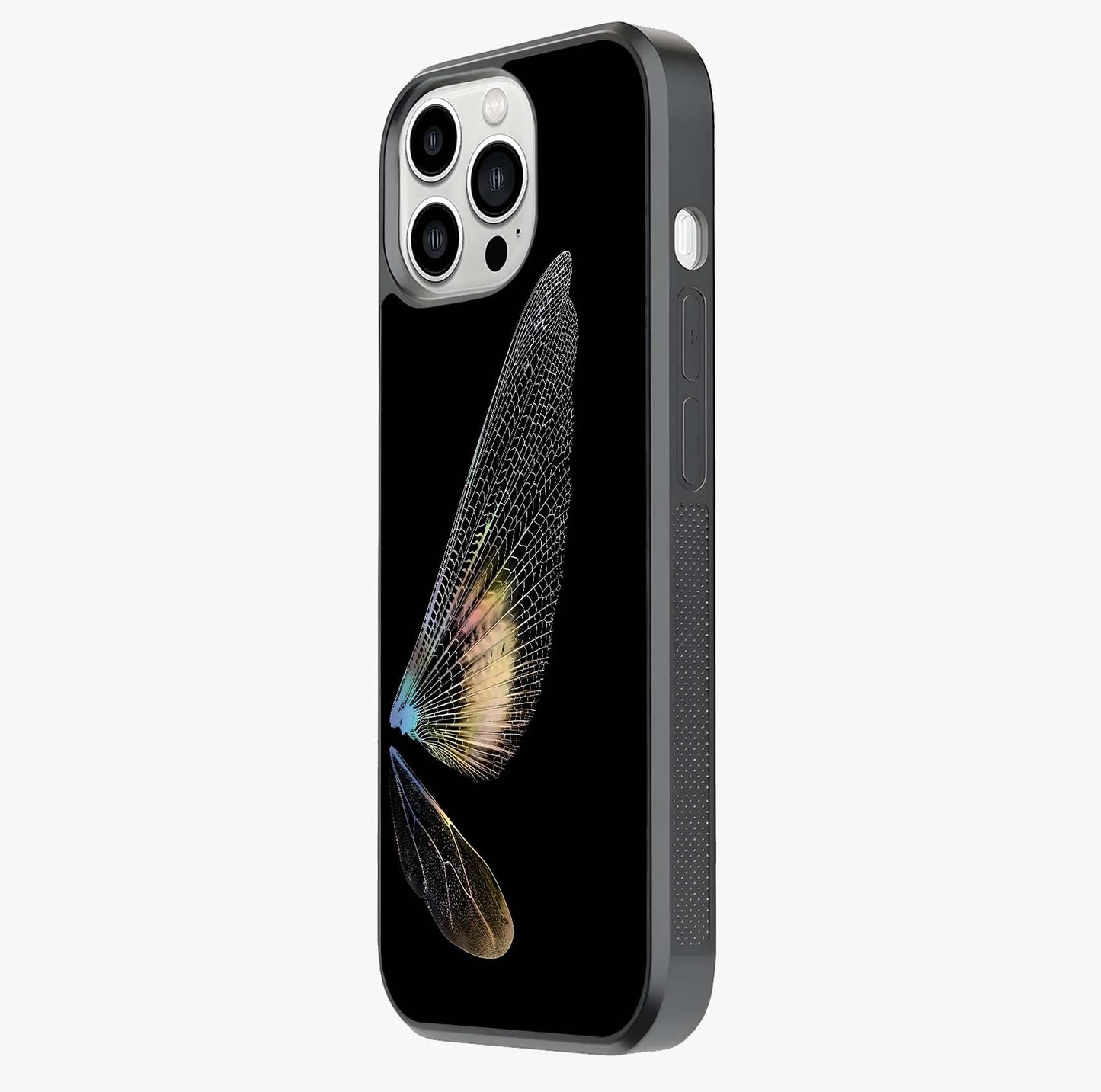 Whispers Of Wings Glass Case photographed in natural light showing reflective finish and design depth.