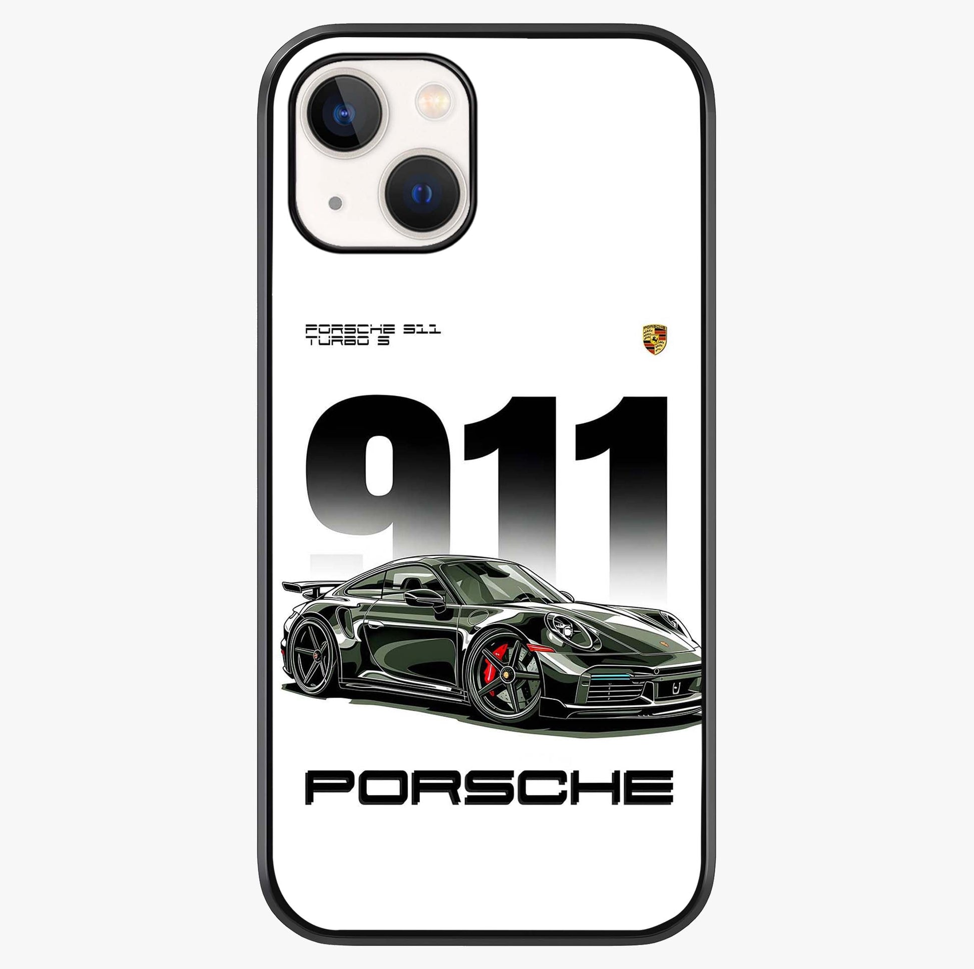 911 Turbo Dominance Glass Case showing full back design in clean flat view with glossy glass finish.