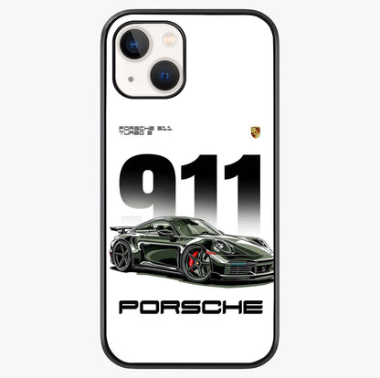 911 Turbo Dominance Glass Case showing full back design in clean flat view with glossy glass finish.