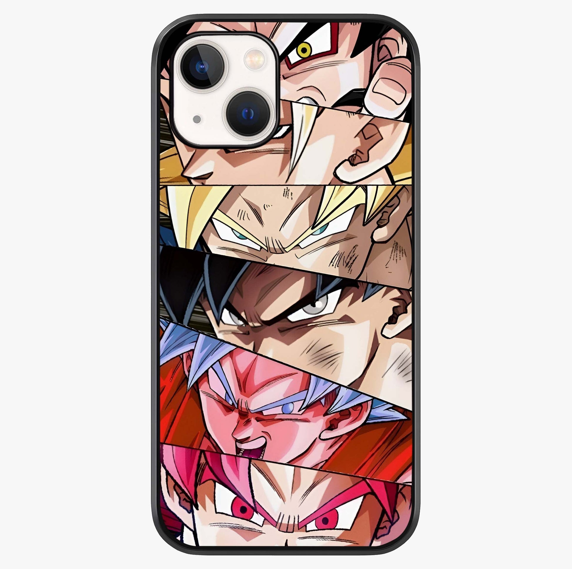 Anime Character Glass Case showing full back design in clean flat view with glossy glass finish.