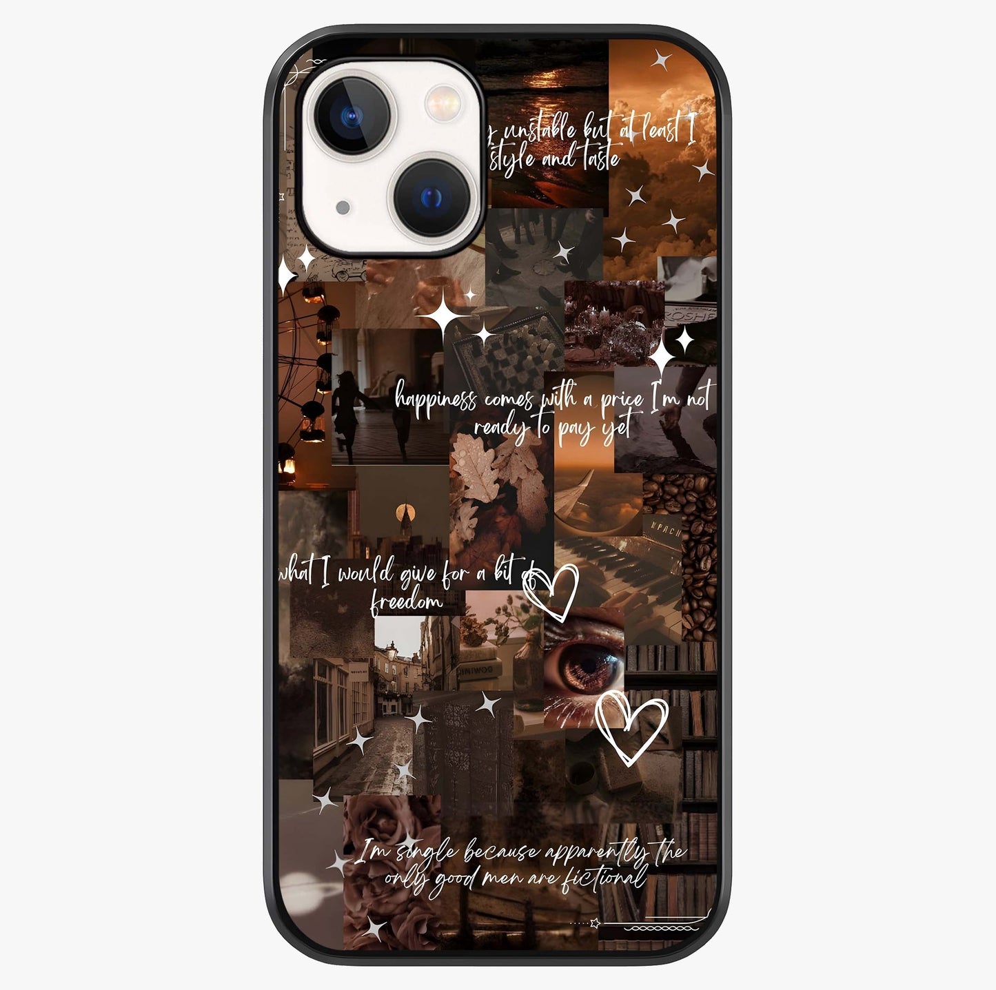 Bittersweet Aesthetic Chaos Glass Case showing full back design in clean flat view with glossy glass finish.
