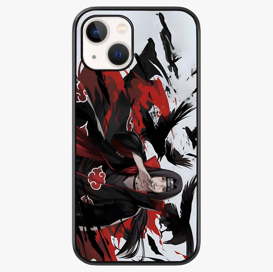 Crimson Crow Illusion Glass Case showing full back design in clean flat view with glossy glass finish.