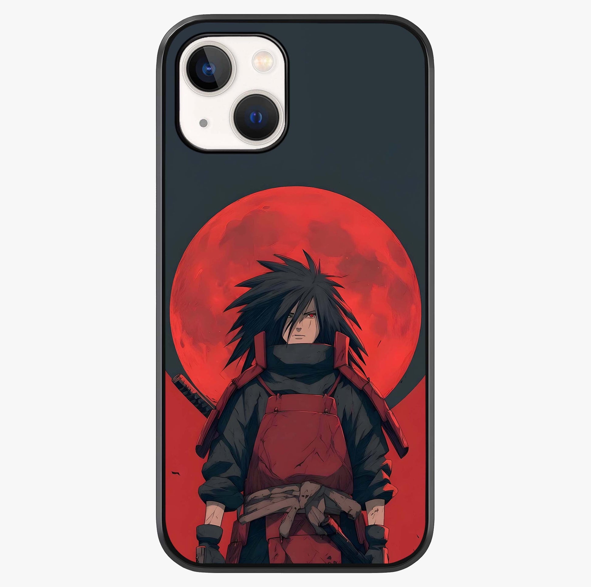 Crimson Moon Warlord Glass Case showing full back design in clean flat view with glossy glass finish.