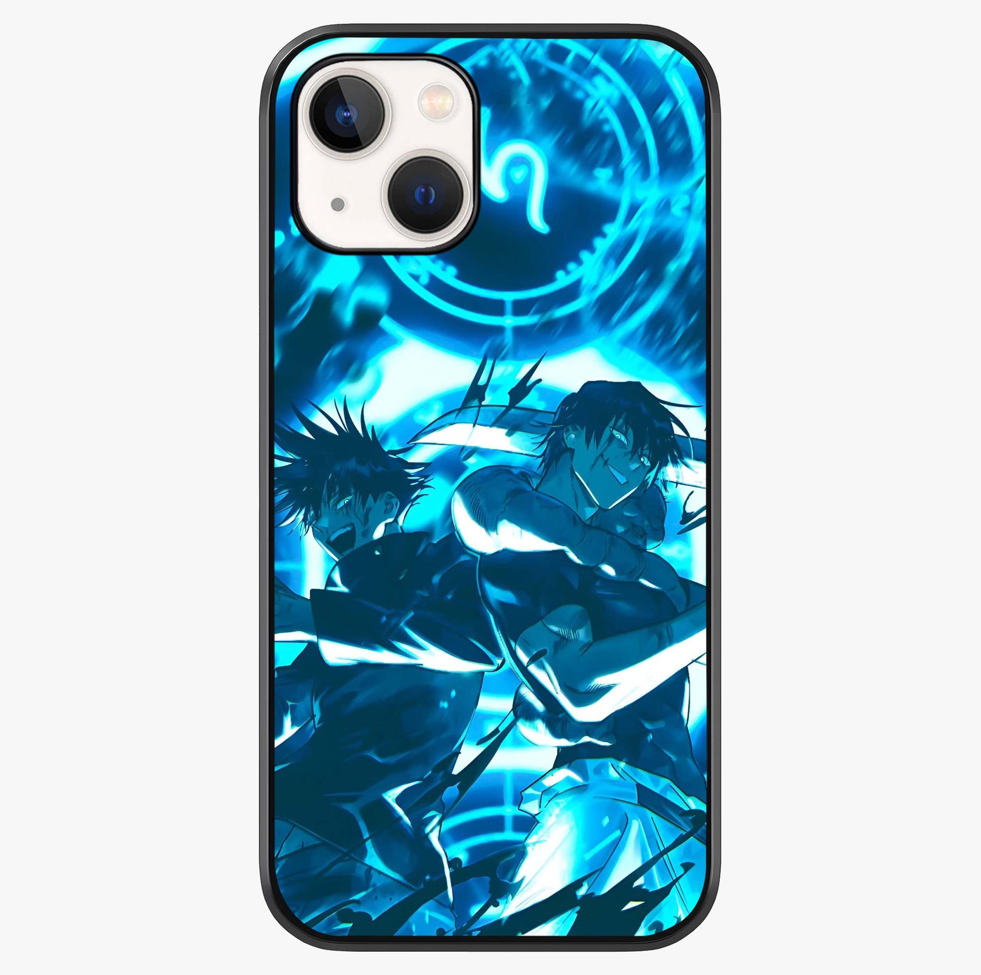 Cursed Energy Clash Glass Case showing full back design in clean flat view with glossy glass finish.
