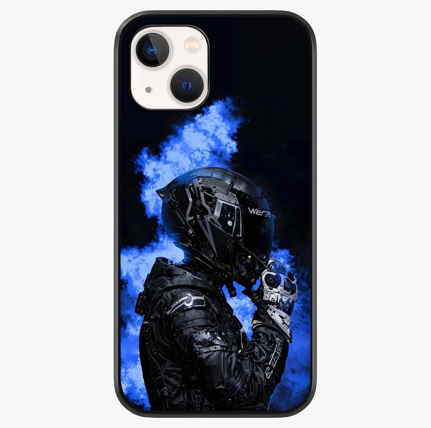 Cyber Sentinel Protocol Glass Case showing full back design in clean flat view with glossy glass finish.