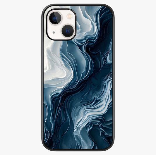 Ethereal Paper Marble Glass Case showing full back design in clean flat view with glossy glass finish.