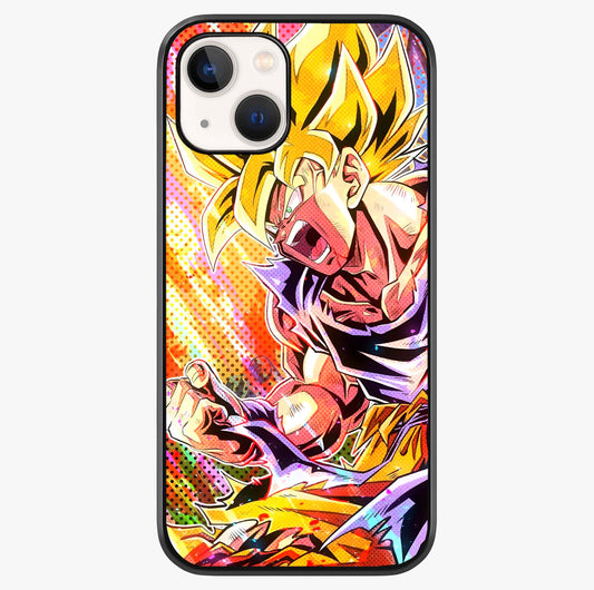 Firing Goku Glass Case showing full back design in clean flat view with glossy glass finish.