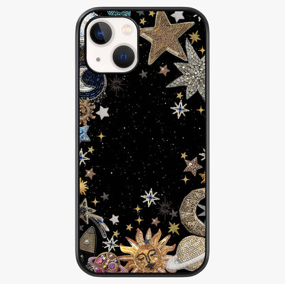 Galactic Jewel Stars Glass Case showing full back design in clean flat view with glossy glass finish.