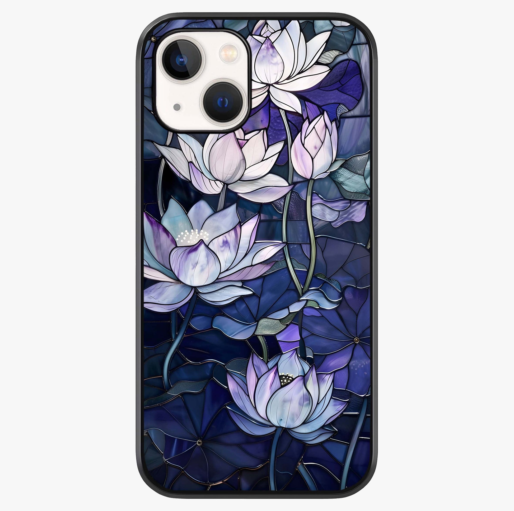 Gloss Petal Rush Glass Case showing full back design in clean flat view with glossy glass finish.