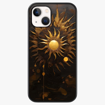 Golden Sun Majesty Glass Case showing full back design in clean flat view with glossy glass finish.