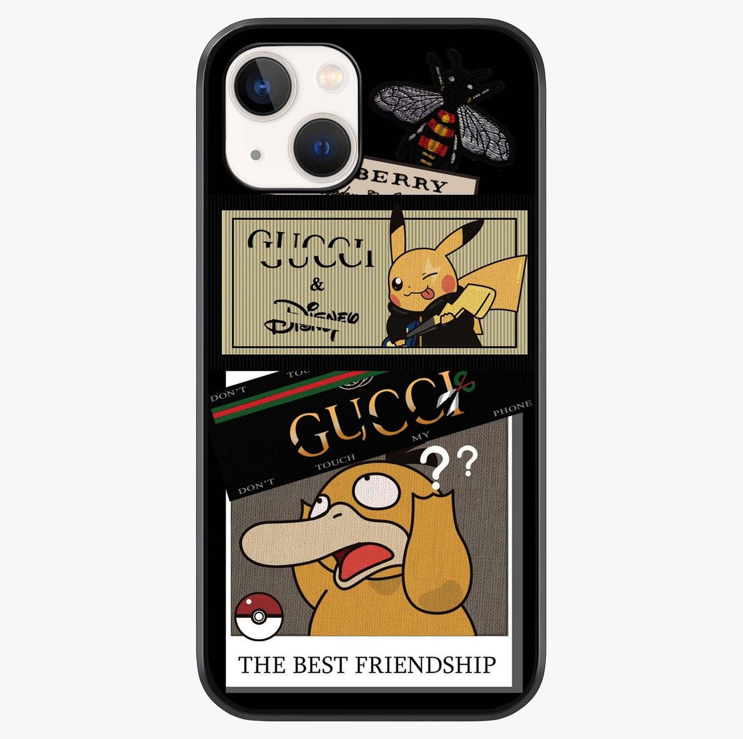 Gucci Play Mashup Glass Case showing full back design in clean flat view with glossy glass finish.