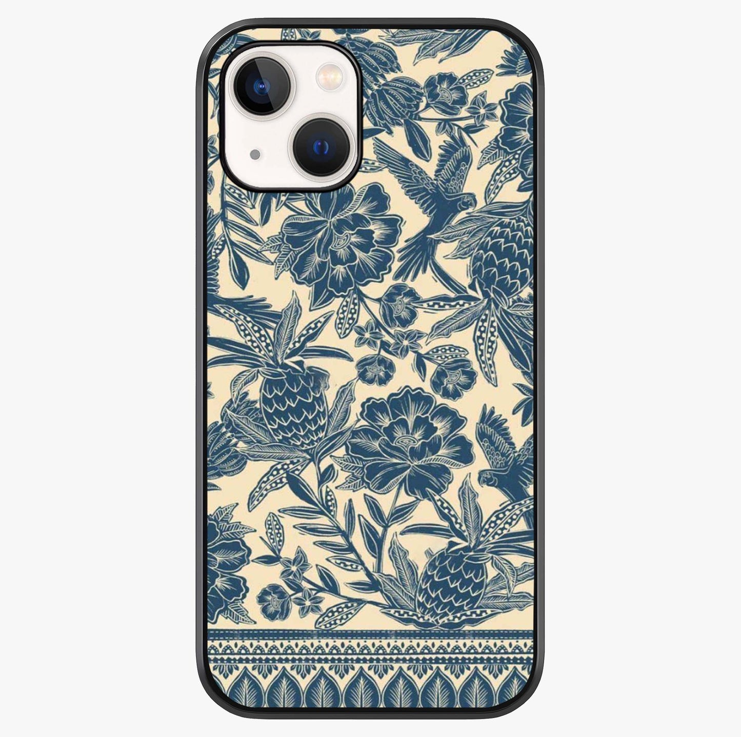 Heirloom Wild Bloom Glass Case showing full back design in clean flat view with glossy glass finish.