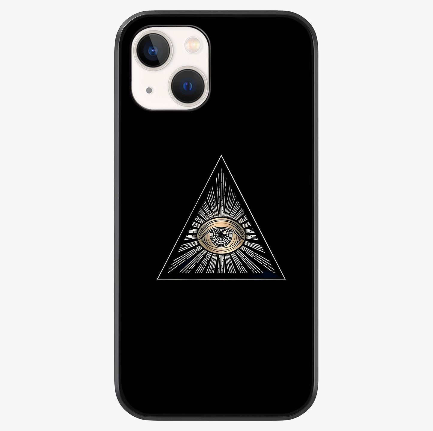 Illuminati Evil Glass Case showing full back design in clean flat view with glossy glass finish.