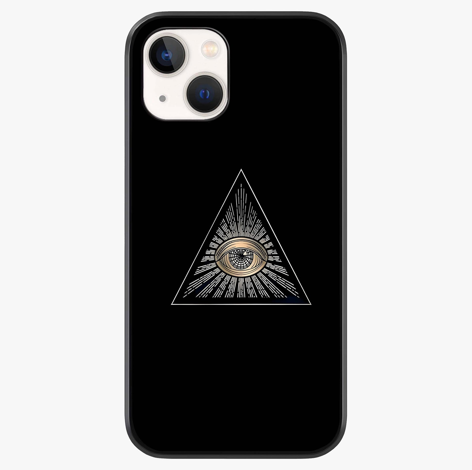 Illuminati Evil Glass Case showing full back design in clean flat view with glossy glass finish.