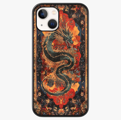 Inferno Dragon Soul Glass Case showing full back design in clean flat view with glossy glass finish.