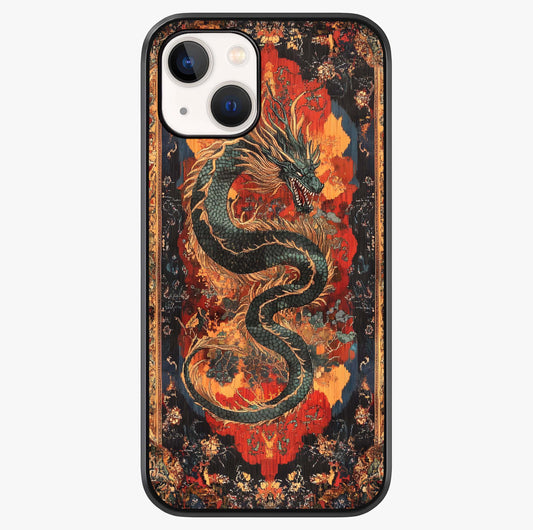 Inferno Dragon Soul Glass Case showing full back design in clean flat view with glossy glass finish.