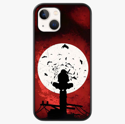 Itachi Limited Edition Naruto Anime Glass Case showing full back design in clean flat view with glossy glass finish.