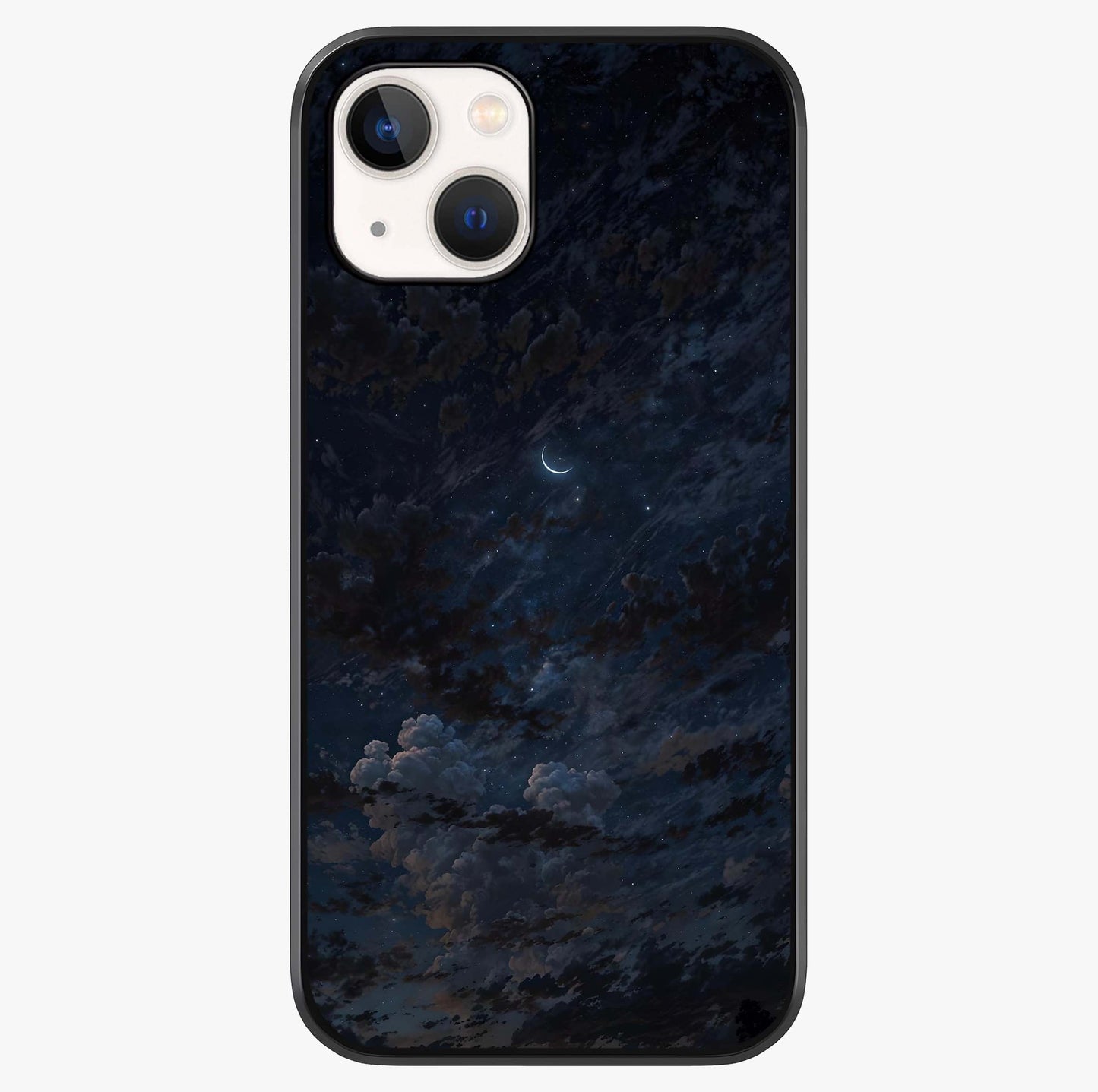 Lunar Veil Silence Glass Case showing full back design in clean flat view with glossy glass finish.