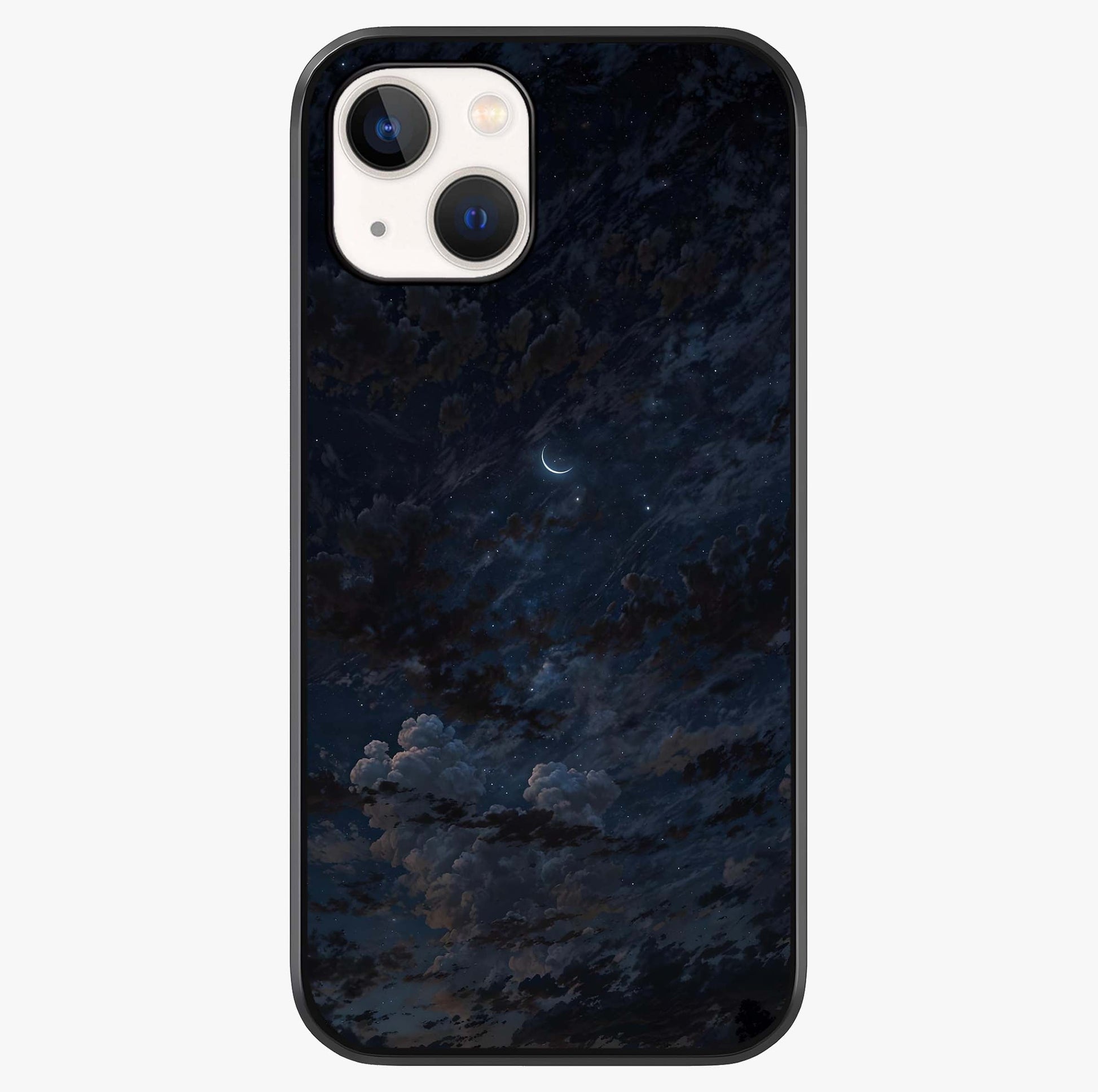 Lunar Veil Silence Glass Case showing full back design in clean flat view with glossy glass finish.