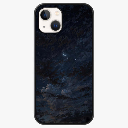 Lunar Veil Silence Glass Case showing full back design in clean flat view with glossy glass finish.