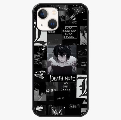 Midnight Chaos Mind Glass Case showing full back design in clean flat view with glossy glass finish.