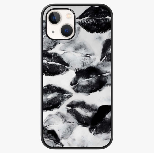 Midnight Kiss Marks Glass Case showing full back design in clean flat view with glossy glass finish.