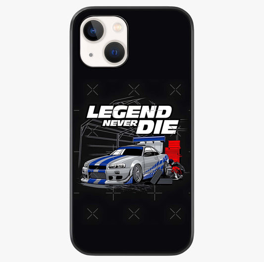 Midnight Racing Legacy Glass Case showing full back design in clean flat view with glossy glass finish.