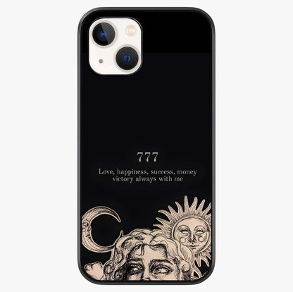 Mystic Victory Aura Glass Case showing full back design in clean flat view with glossy glass finish.