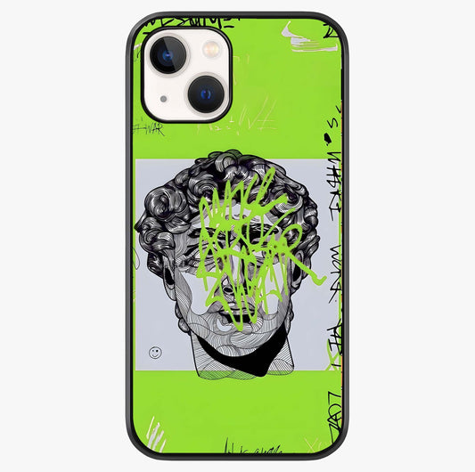 Neo Graffiti Rebellion Glass Case showing full back design in clean flat view with glossy glass finish.