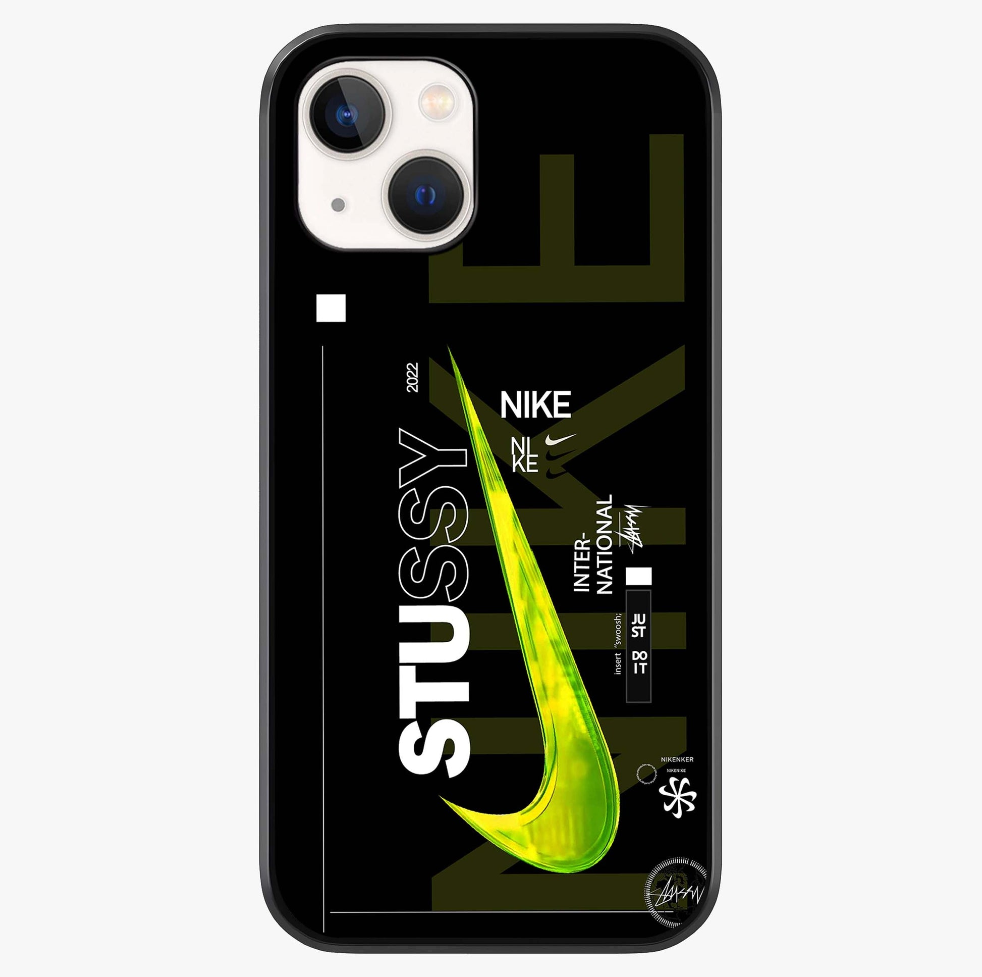 Neon Street Edition Glass Case showing full back design in clean flat view with glossy glass finish.