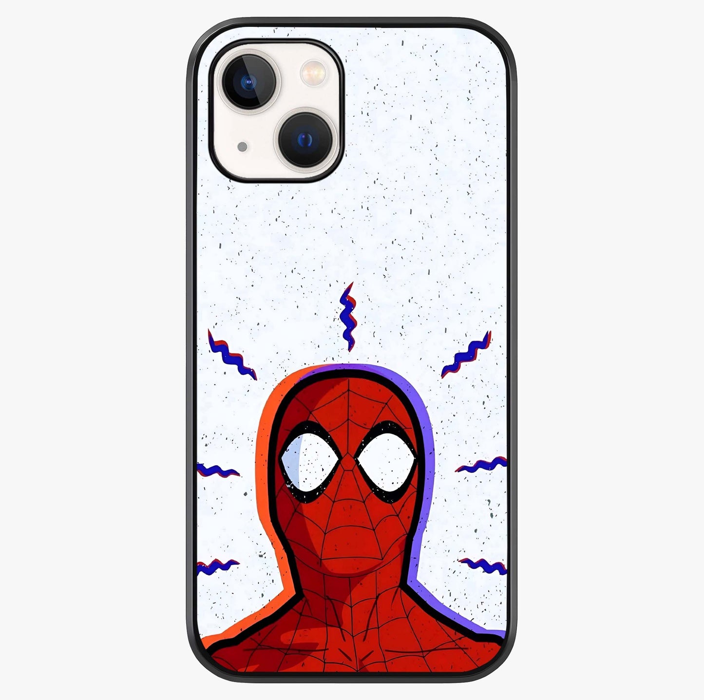 Omg Spiderman Glass Case showing full back design in clean flat view with glossy glass finish.