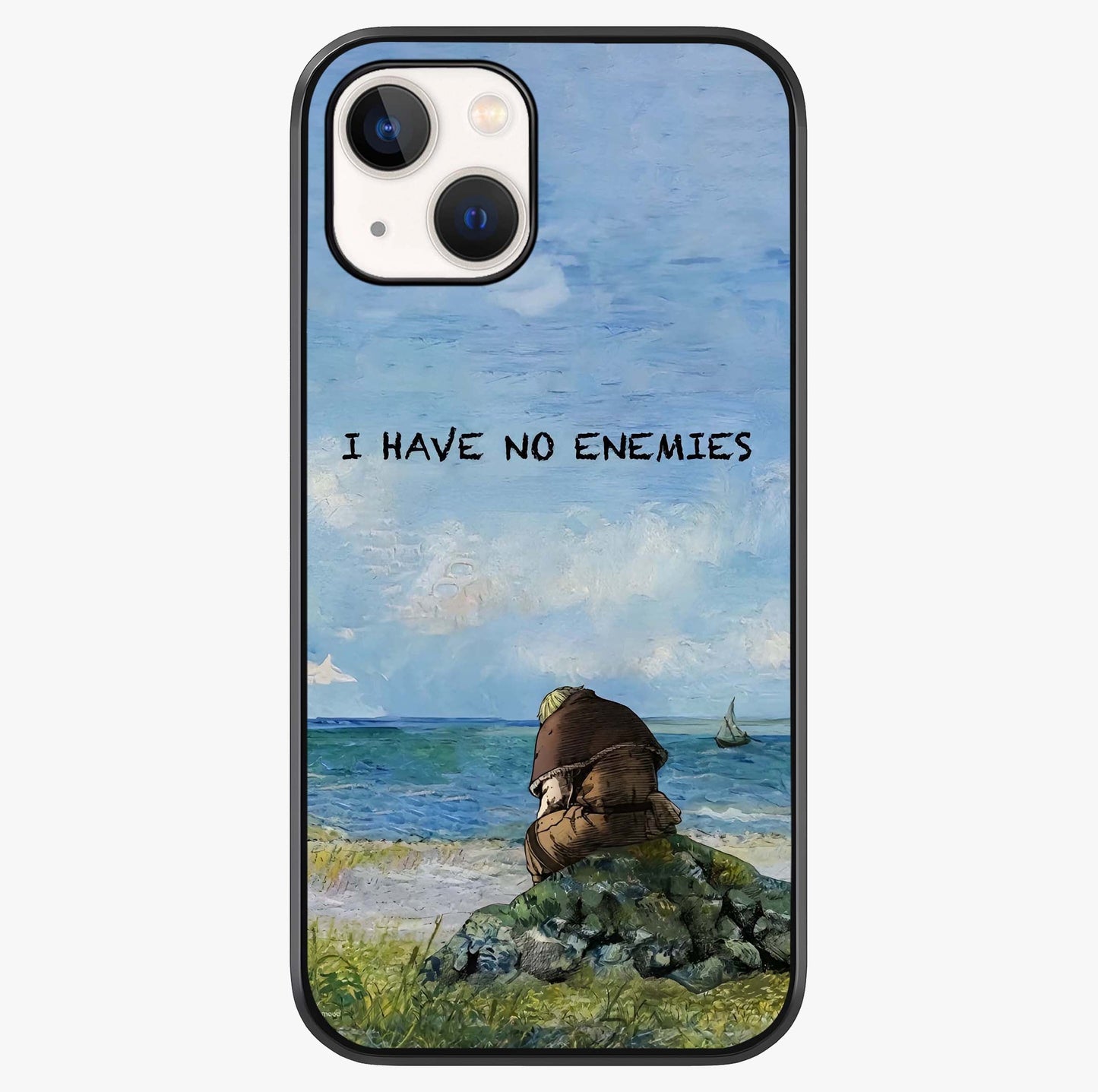 Peace Beyond War Glass Case showing full back design in clean flat view with glossy glass finish.