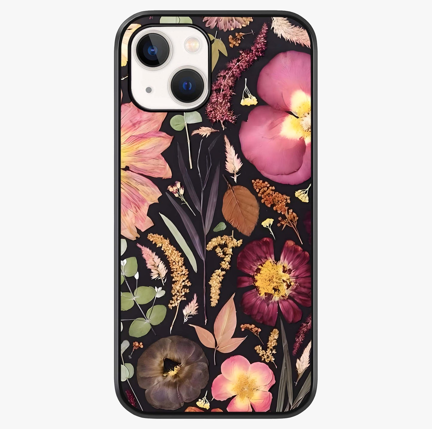 Petal Dream Tapestry Glass Case showing full back design in clean flat view with glossy glass finish.