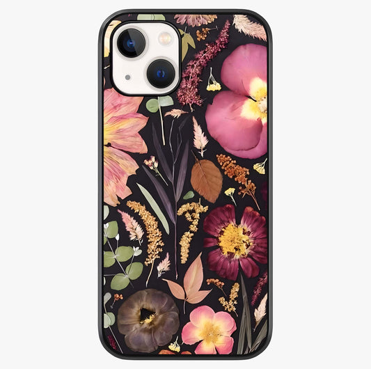 Petal Dream Tapestry Glass Case showing full back design in clean flat view with glossy glass finish.