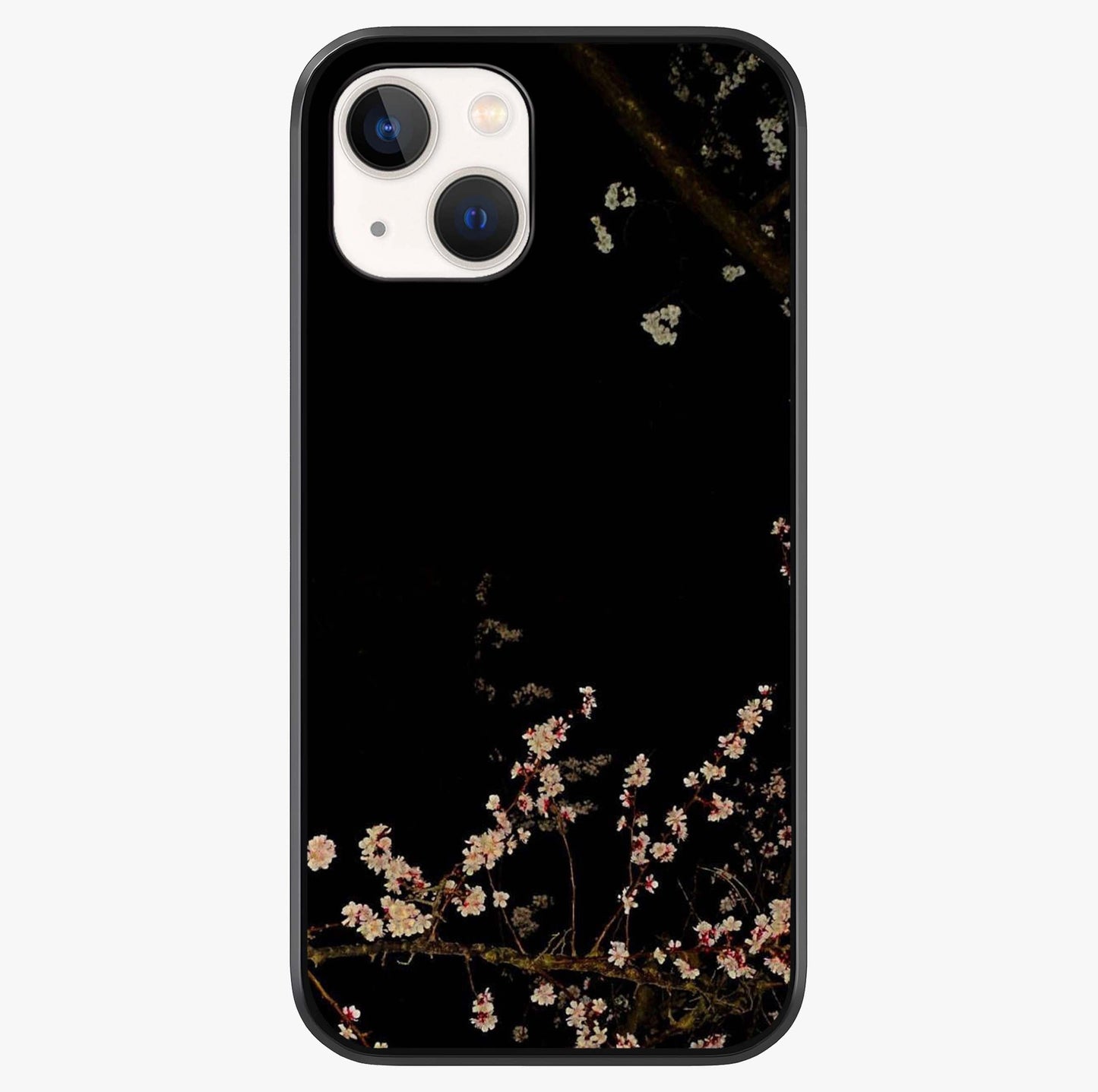 Petal Moon Light With Custom Name Glass Case showing full back design in clean flat view with glossy glass finish.