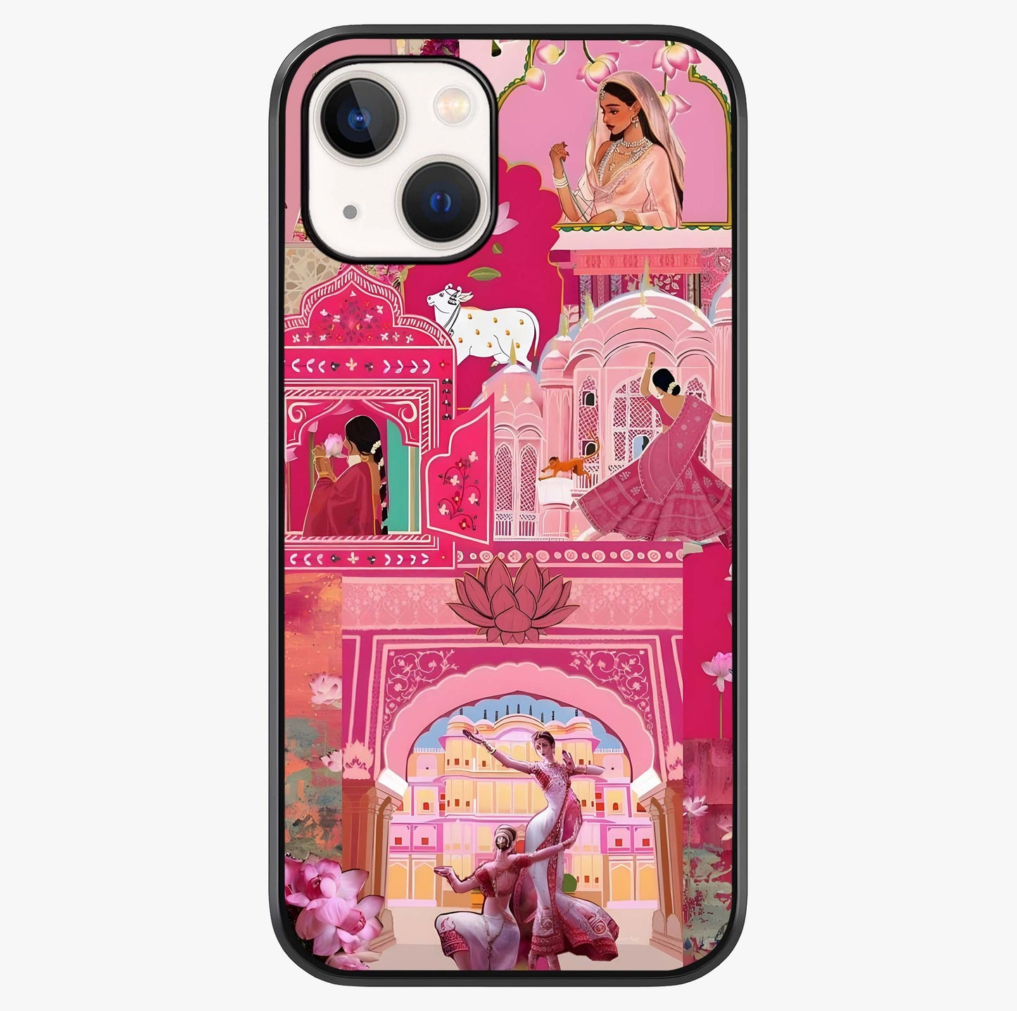 Pink Palace Muse Glass Case showing full back design in clean flat view with glossy glass finish.